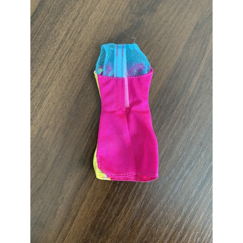 Vintage 2000s Y2K Mattel Barbie Logo Spellout Doll Pink Blue Mini Bodycon Dress